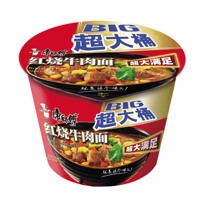 康师傅大食桶红烧牛肉面 144g/桶