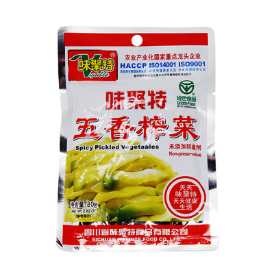 味聚特特级五香榨菜80g/袋