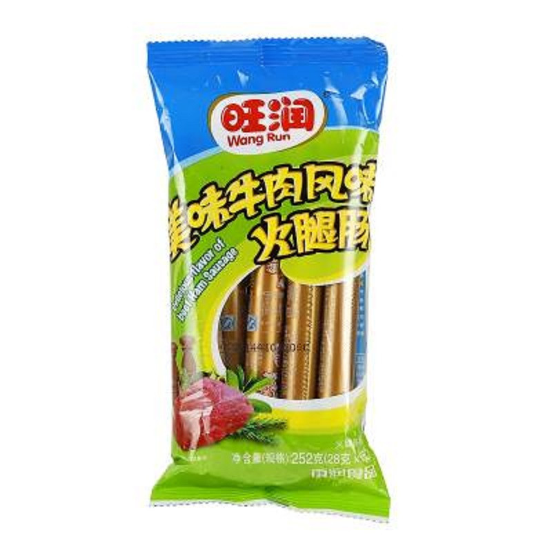 旺润美味牛肉火腿肠(28克*9支)/袋