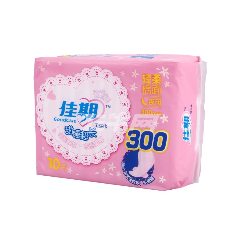 佳期甜睡超长300轻柔棉面夜用卫生巾10片/包【价格,正品,报价-飞牛