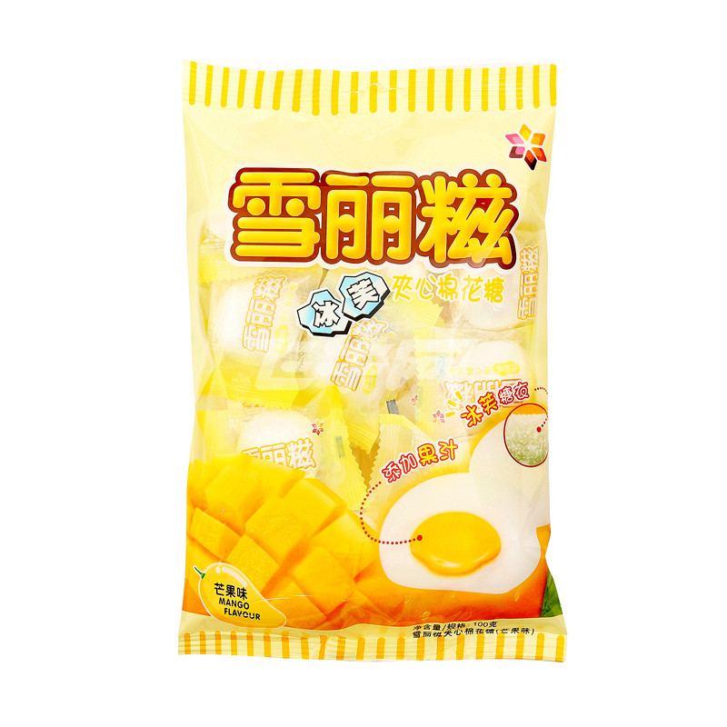 雪丽糍冰芙夹心棉花糖芒果味100g\/袋【价格，正品，报价】-飞牛网