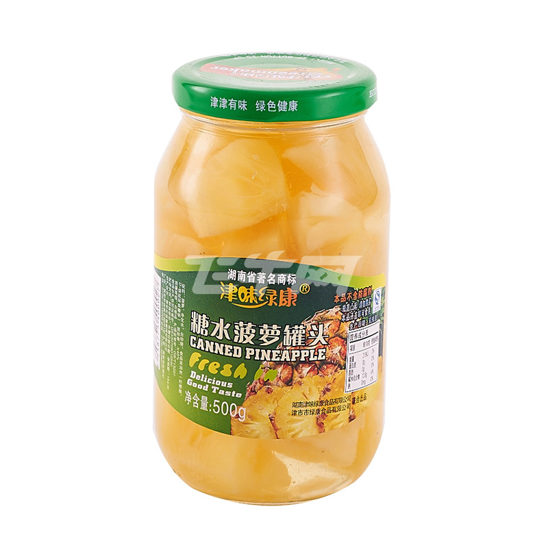 津味绿康糖水菠萝罐头500g\/瓶