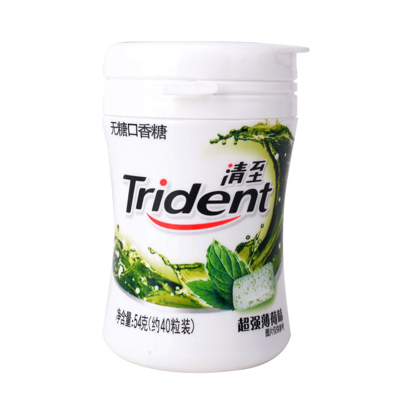 清至无糖口香糖超强薄荷味 54克/瓶