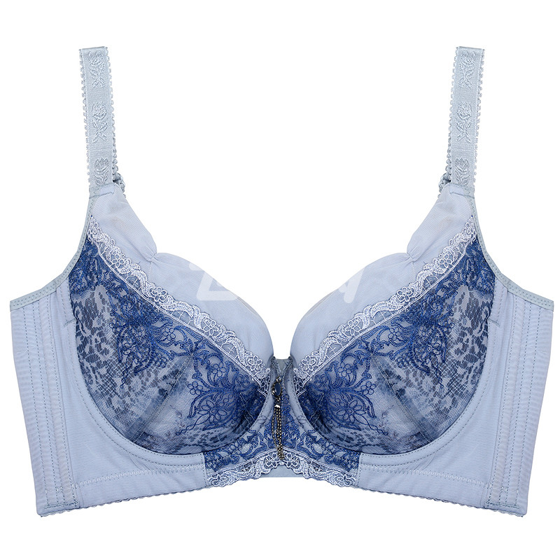安缇芬 经典刺绣薄款调整型大胸胸罩 ab4222 天空蓝 90d