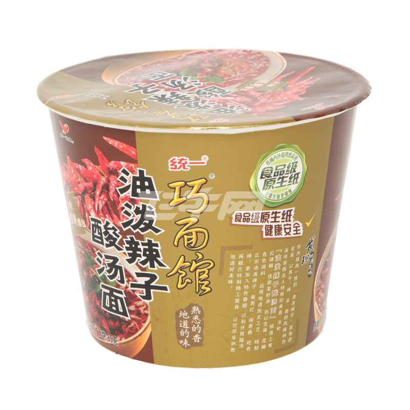 统一巧面馆油泼辣子酸汤面122g/桶