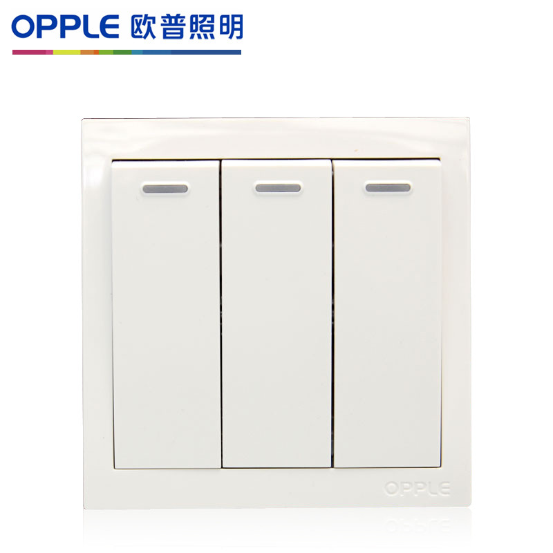 家装建材 墙面开关 欧普(opple)墙面开关 欧普照明正品开关插座三开