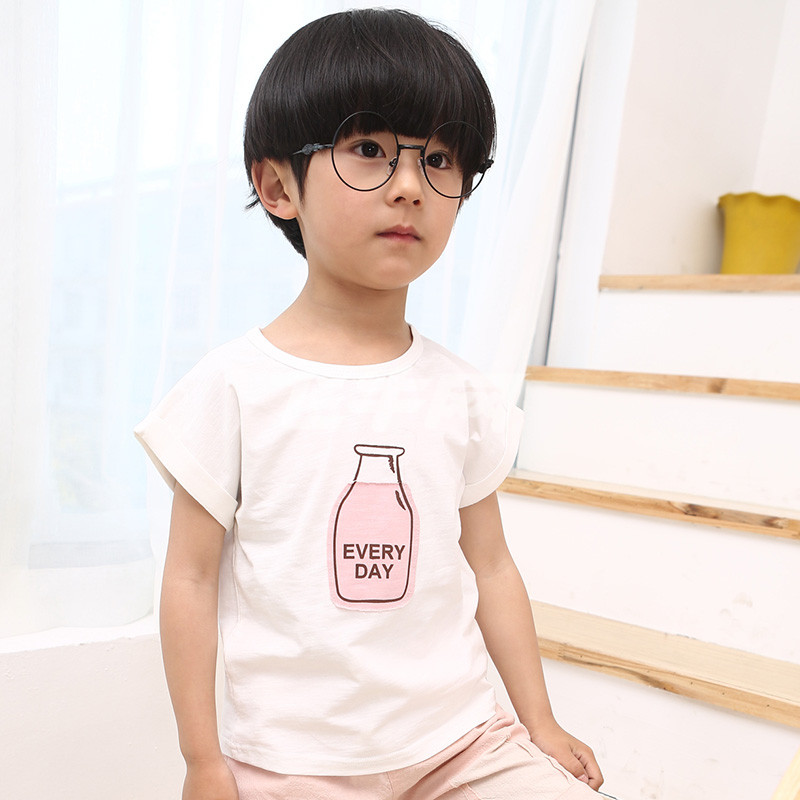 芝梵尼 韩版棉麻夏季儿童短袖T恤 16880 白色