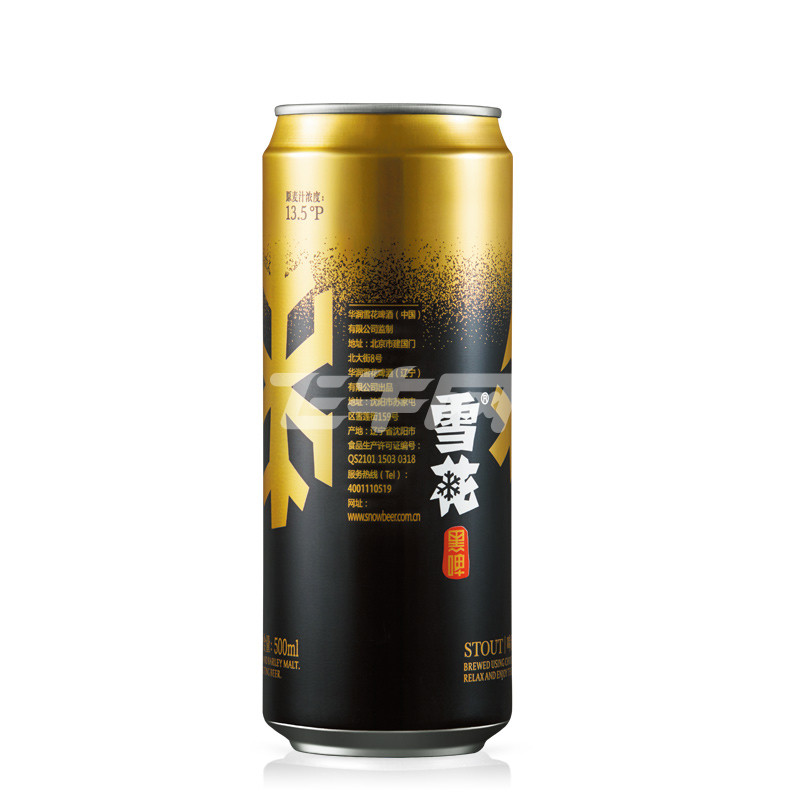 雪花啤酒 13.5度 黑啤 500ml\/瓶