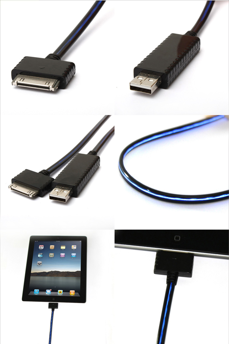 和宏（D&S）DSM1121酷光USB-30PIN数据线（苹果黑）