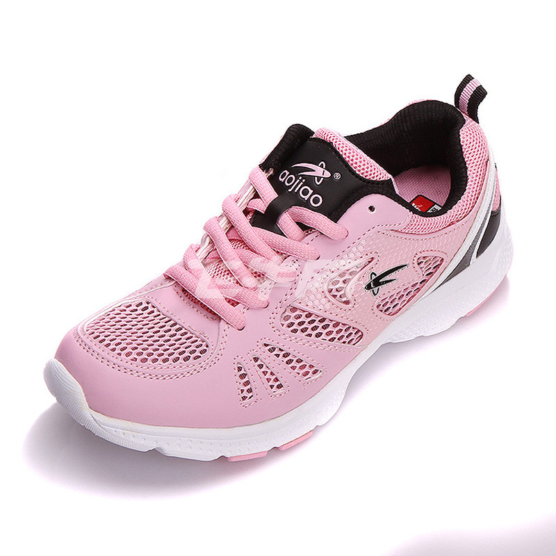 奥骄 透气 清逸 耐磨 网纱运动鞋 粉红色 38