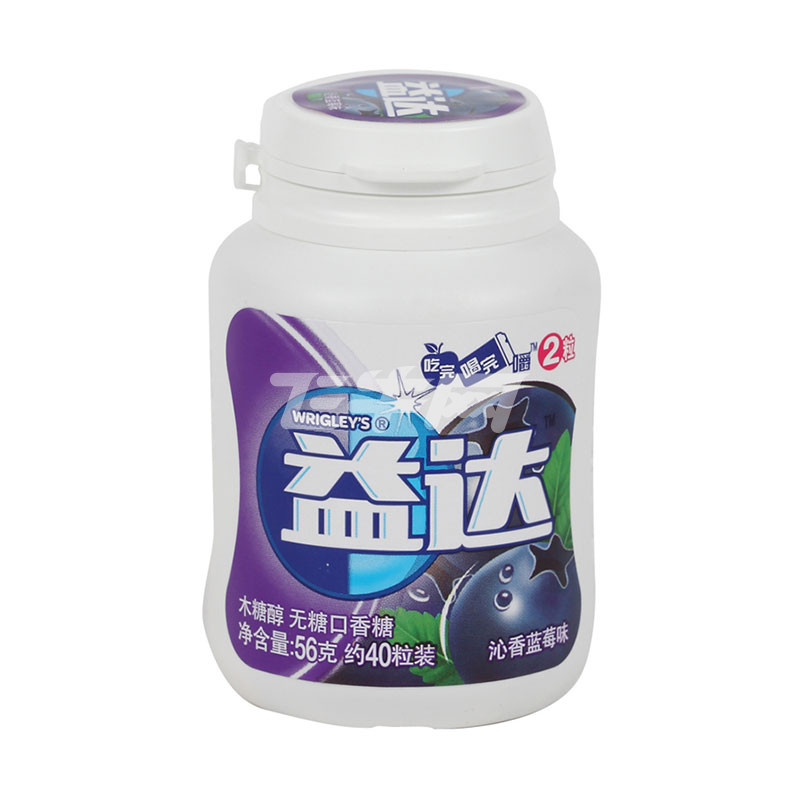 益达 木糖醇无糖口香糖(沁香蓝莓味)56g/瓶