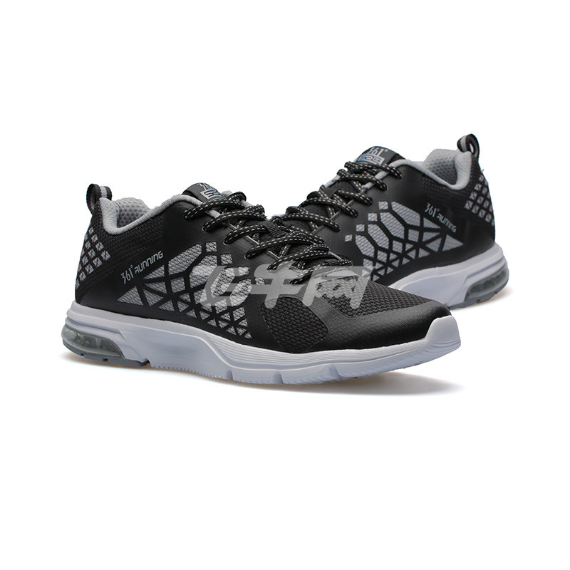 361° 男鞋运动鞋春季新款361透气跑鞋气垫跑步鞋 571612230 黑色/9u